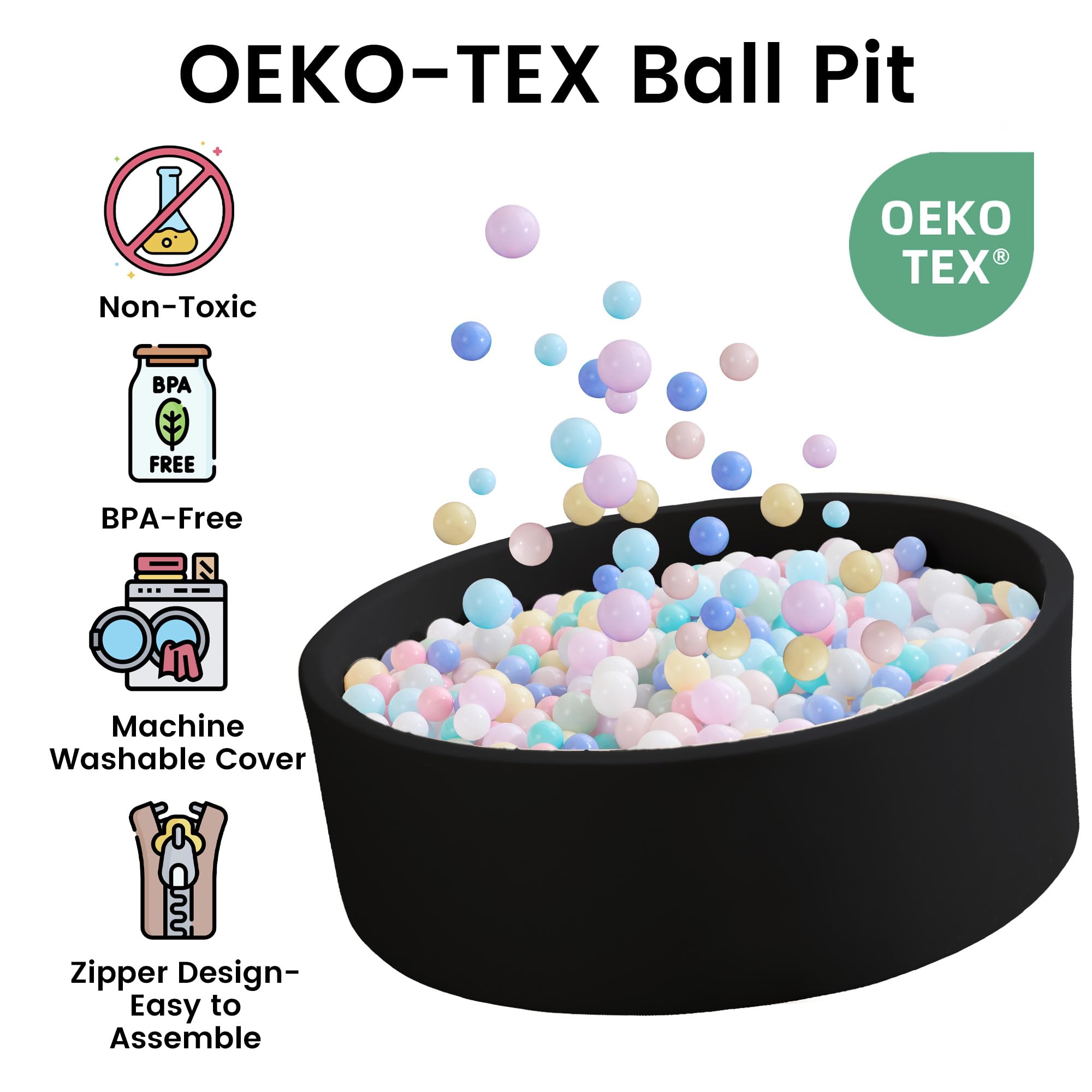 Zedachica Ball Pit cover is machine washable for easy cleanup.