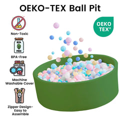 Zedachica ball pit private play area scene promoting cozy, independent play
