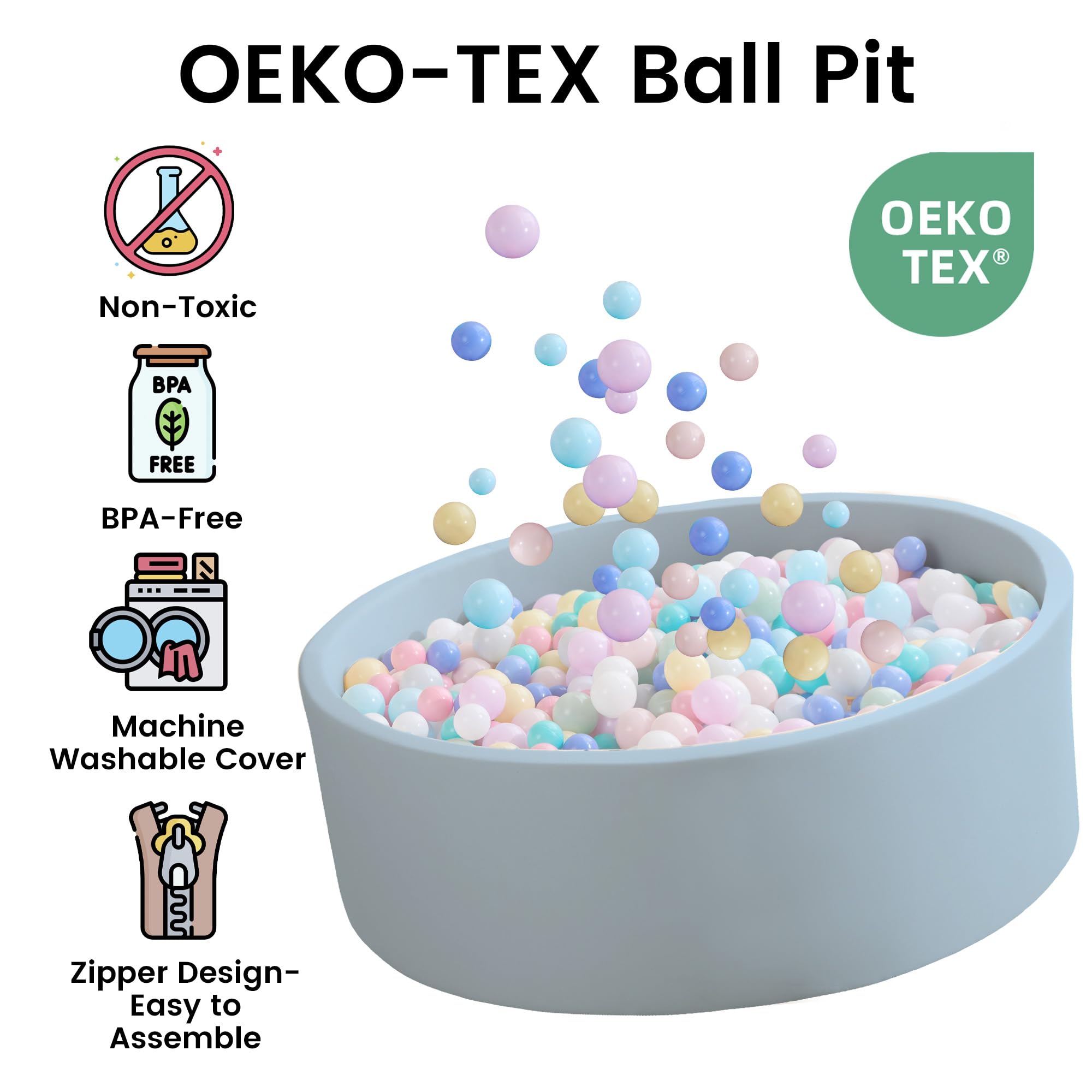 Zedachica ball pit size 47.24 by 15.75 inches