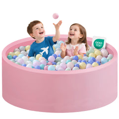 Zedachica pink ball pit outer view shows spacious play area for toddlers