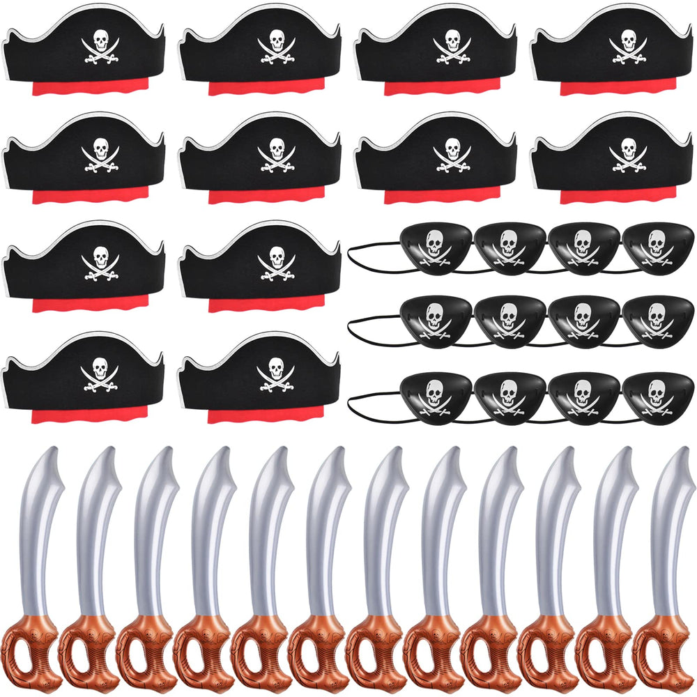 ZeeDix pirate hats 12pcs with adjustable bands for kids and adults
