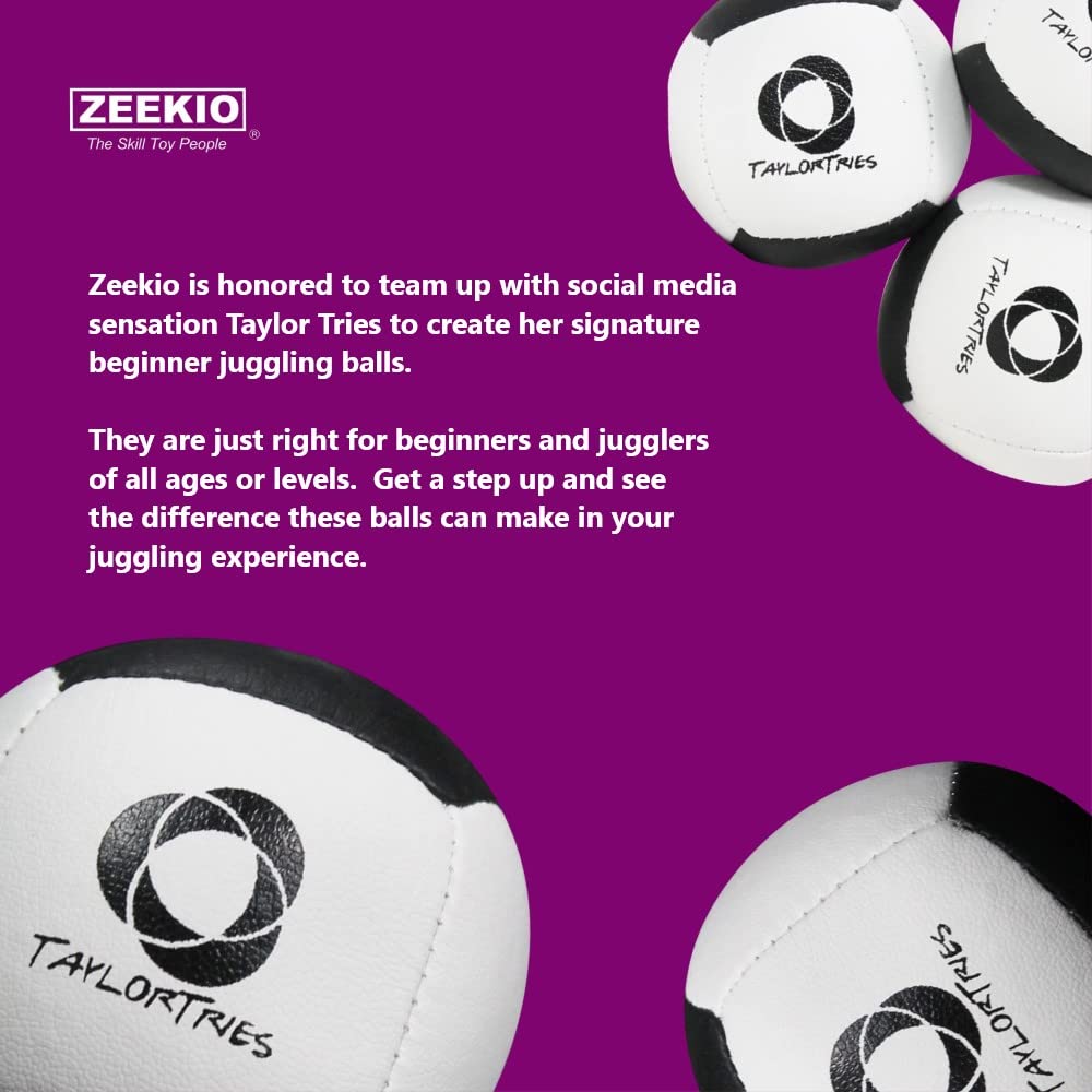 Zeekio Taylor Tries set of 3 juggling balls for versatile sessions.