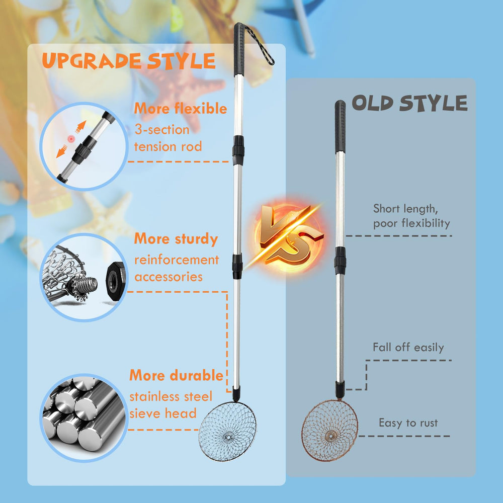 Zeeloopbee beach sifter with anti-slip handle for secure grip during use.