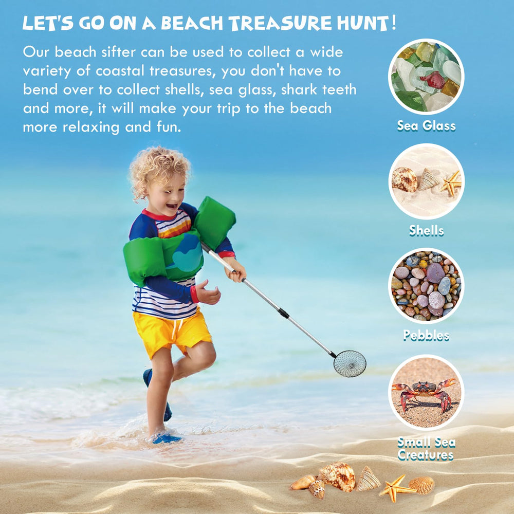 Zeeloopbee sand sifter ideal for kids and family treasure hunts along the coast.