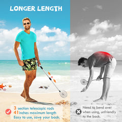 Zeeloopbee retractable rod sifter for adjustable height on shore expeditions.