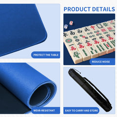Zeelyer Mahjong Mat blue emphasizes noise reduction for quieter games.