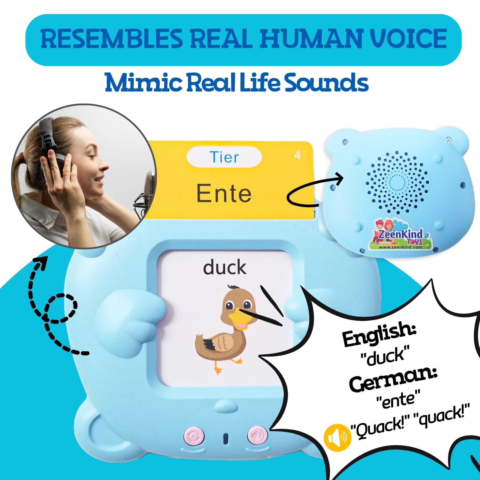ZeenKind 510 sight words set highlights bilingual vocabulary for toddlers.