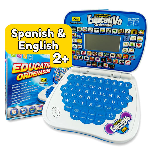 ZeenKind bilingual talking laptop front view ideal for toddler language practice