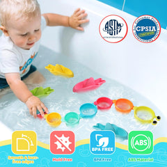 Zeewoo bath boats in a four-pack gently float for imaginative water play.