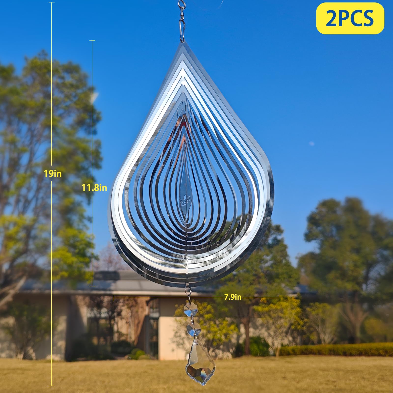 Zeewoo outdoor garden decoration wind spinner adds charm while deterring birds.