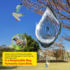 Zeewoo reflective bird deterrent spinner deters pests with mirrored motion.