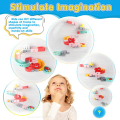 Zeewoo suction cups and track connectors secure play on smooth surfaces.
