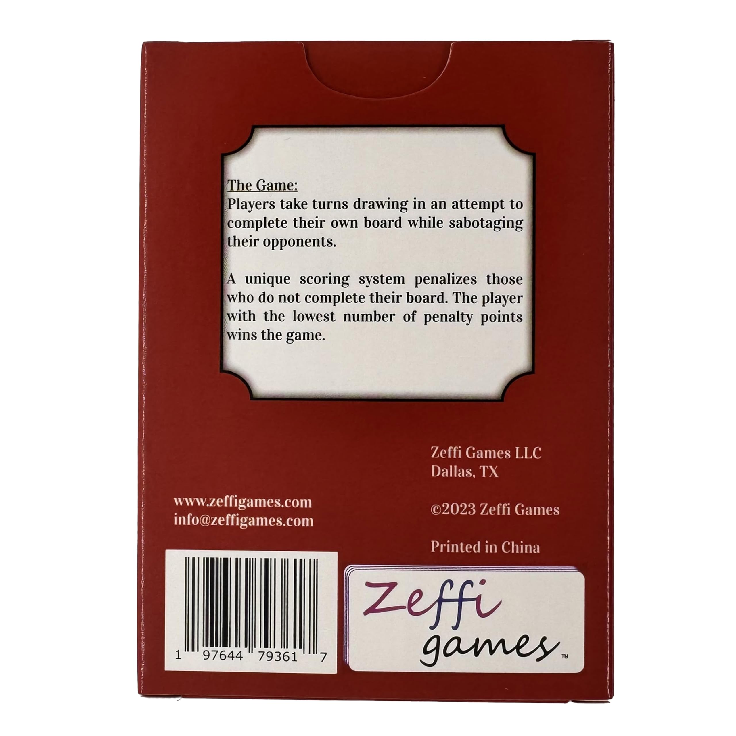 ZEFFI GAMES Red Deka sabotage in play, highlighting strategic action