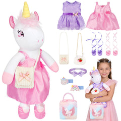 ZeffuLyne unicorn stuffed animal dress-up set for imaginative play and hugs