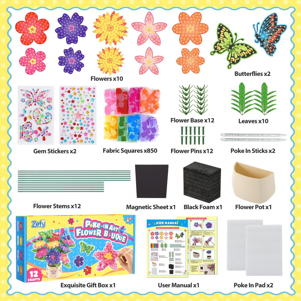 Zefy Poke Art foam flowers for easy shaping and vibrant bouquet designs.
