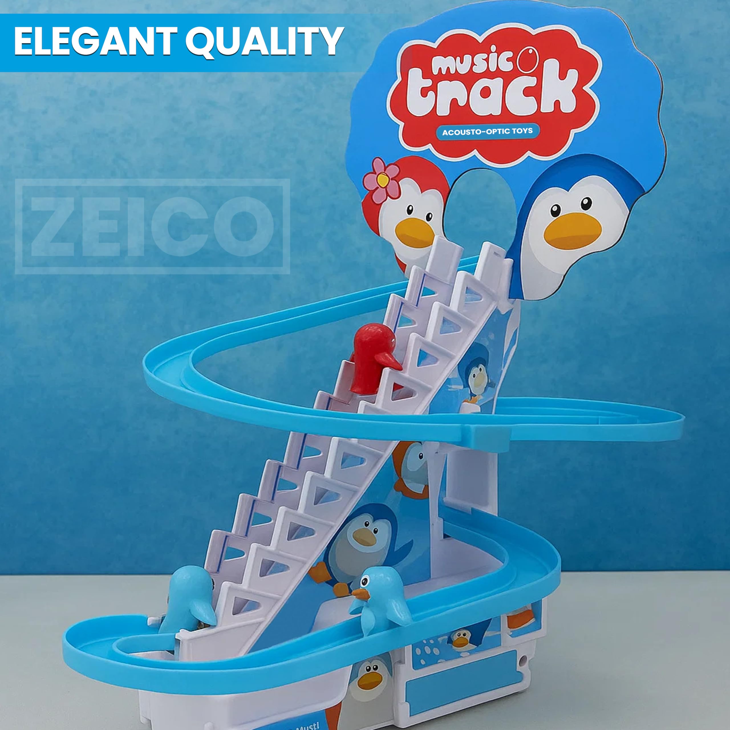 ZEICO Penguin Slide Toy Set features 9 penguins racing on tracks