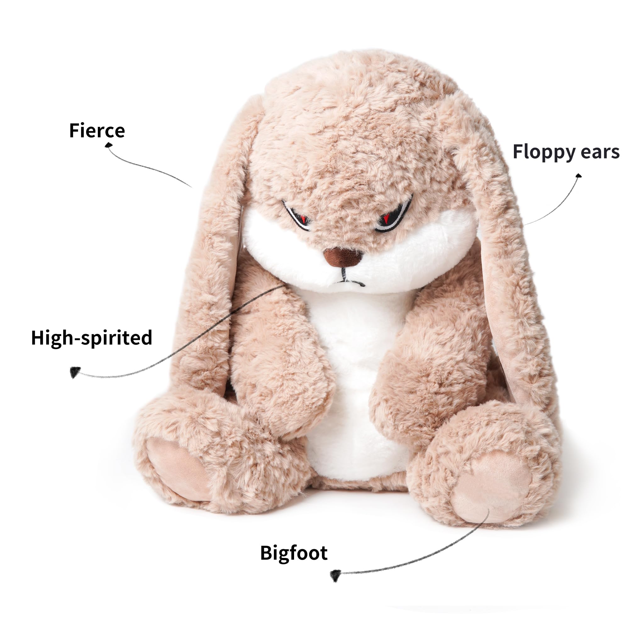 ZEIO Grumpy Bunny ears extended, inviting imaginative play and companionship.
