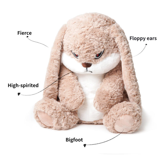 ZEIO Grumpy Bunny ears extended, inviting imaginative play and companionship.