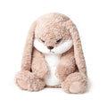 ZEIO Grumpy Bunny plush face close-up with velvety fur for comforting hugs.