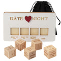 Zelbuck Date Night Dice in lotus wood close-up for playful date-night planning