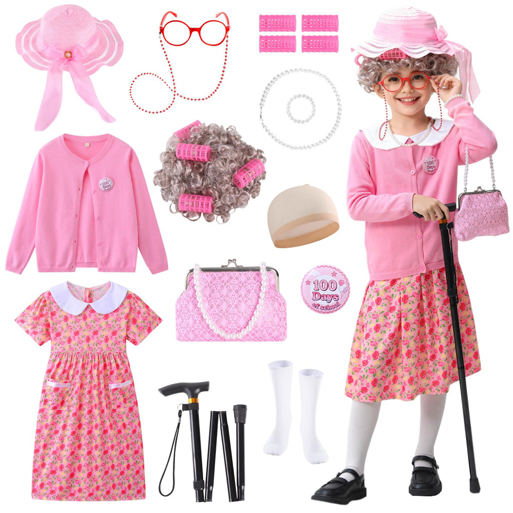 ZelJoyla old lady costume wig with cap for easy styling.