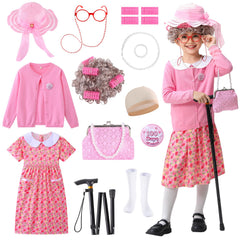 ZelJoyla old lady costume wig with cap for easy styling.