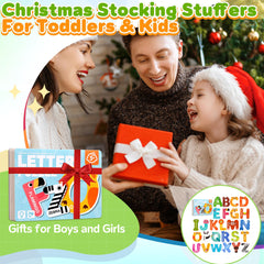 Zemobra Magnetic Letters ABC kids explore spelling by forming words on a fridge during family time