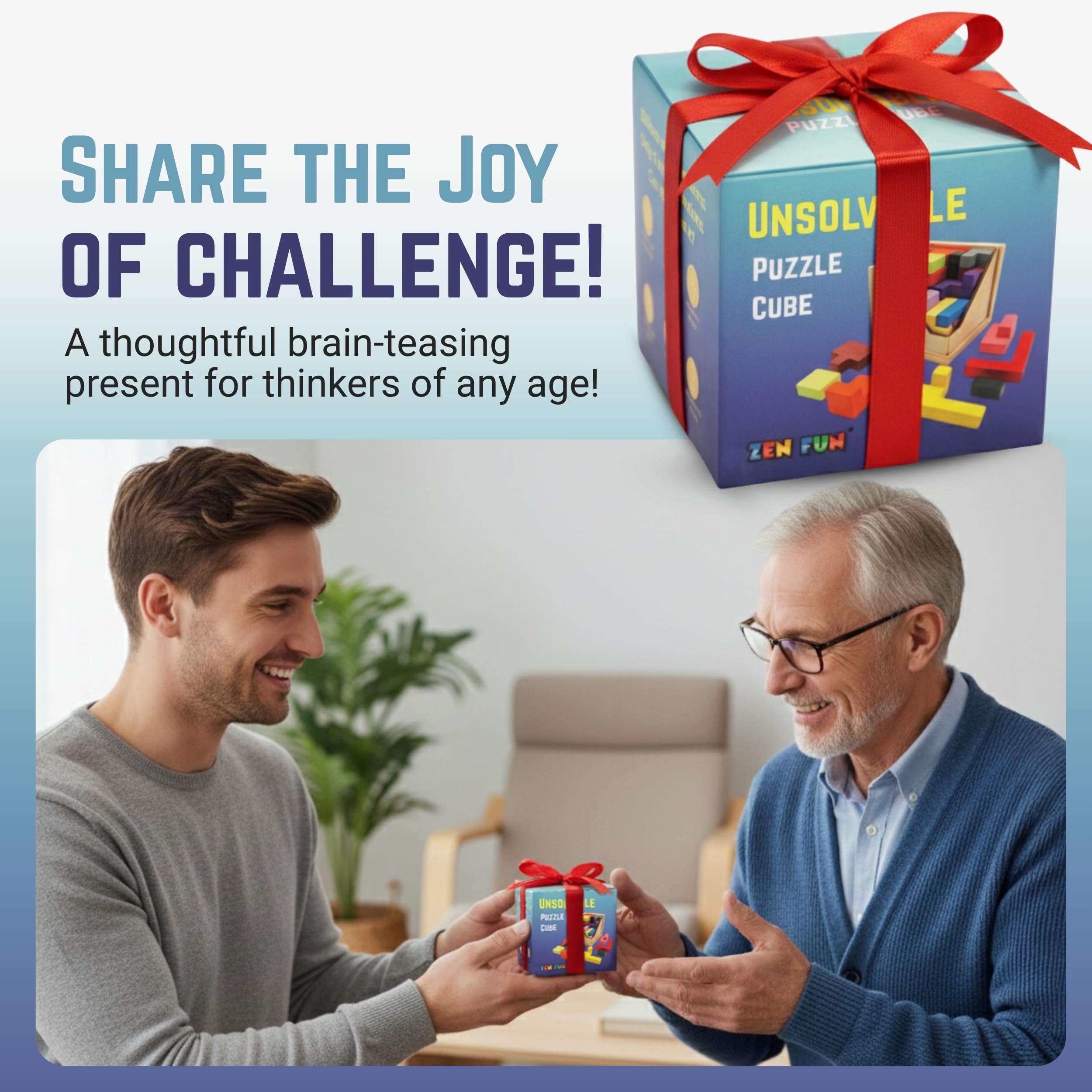 Zen Fun unsolvable puzzle cube 32-pieces bundled for a real challenge