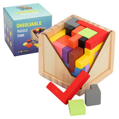 Zen Fun unsolvable puzzle cube top view shows compact design and challenge