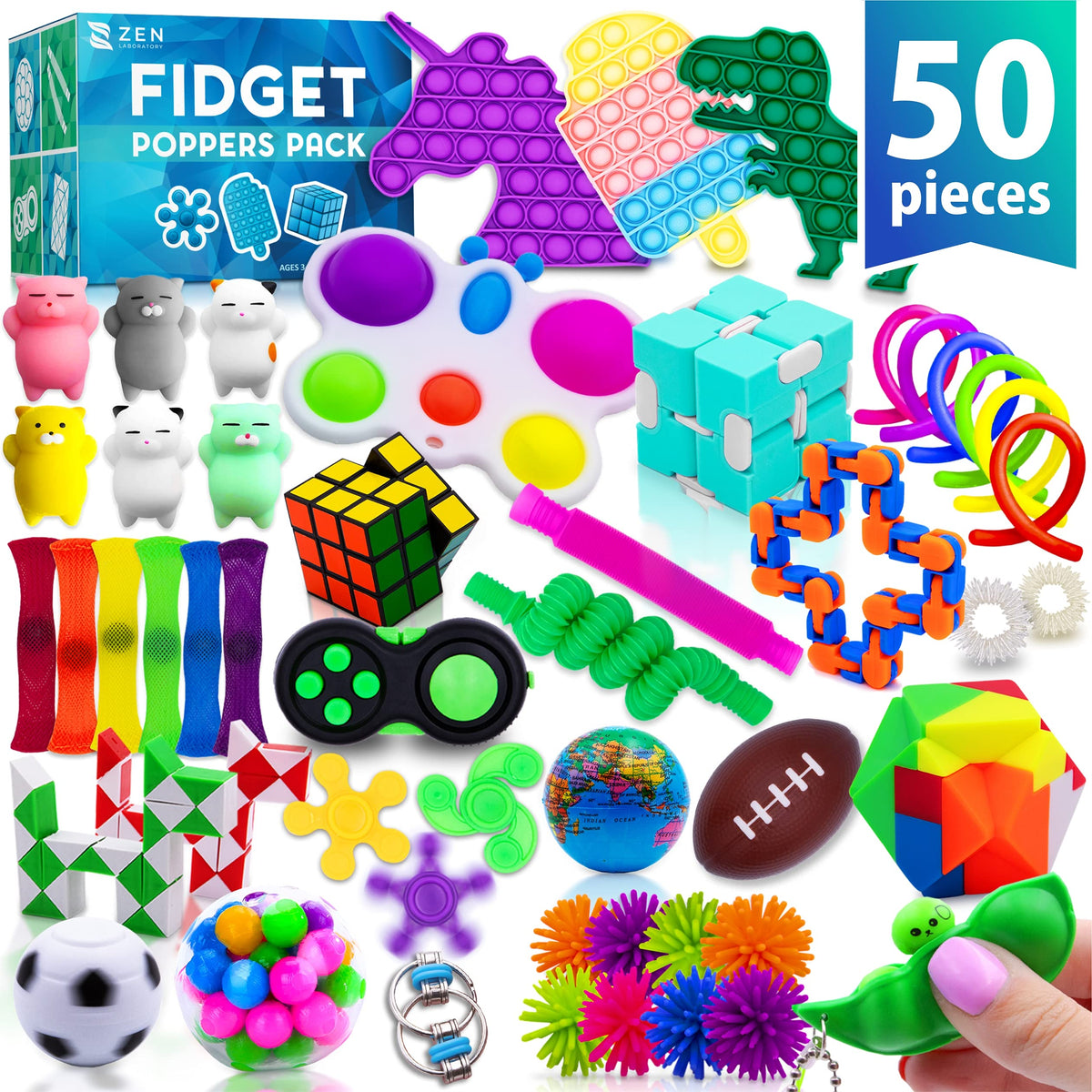 Zen Laboratory fidget poppers pack colorful toy set for classroom focus