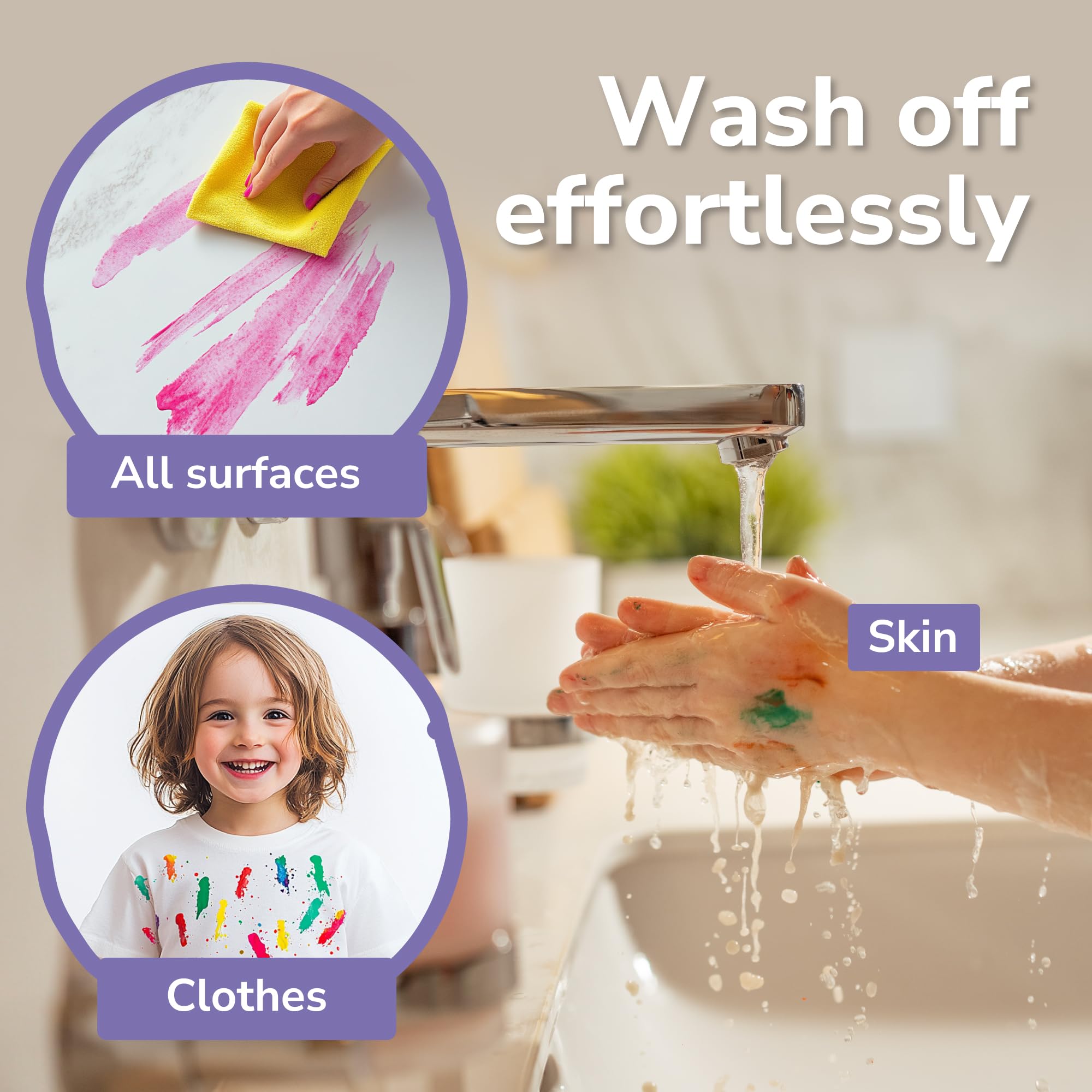 Zenacolor non-toxic washable paint sticks for safe toddler painting
