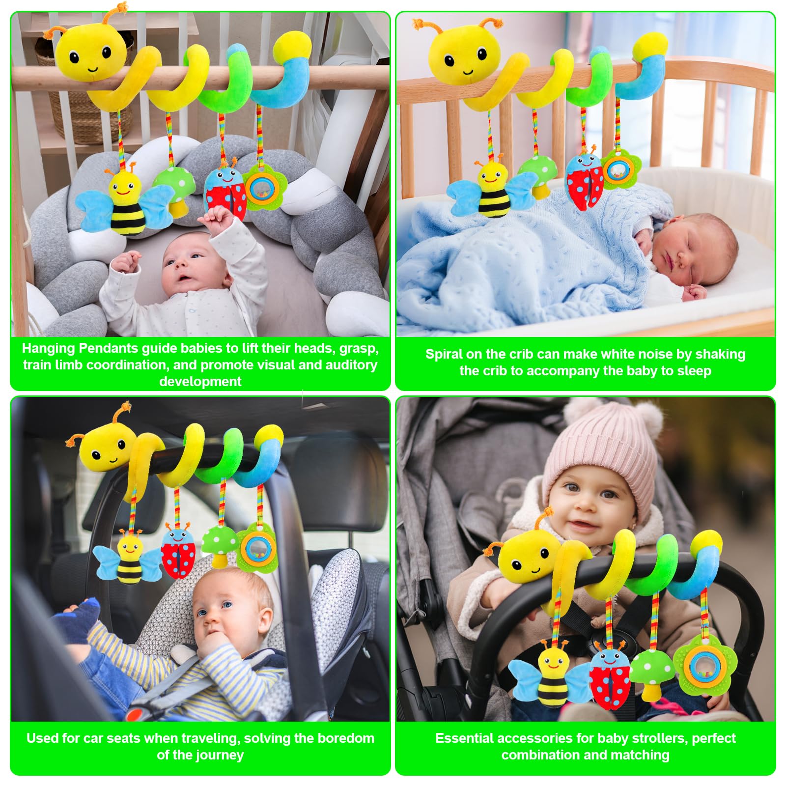Zendstanding beads inside transparent shell create gentle rattling for sensory interest.