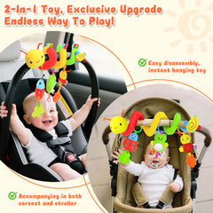Zendstanding bee detachable rattle teether supports on-the-go teething and play.