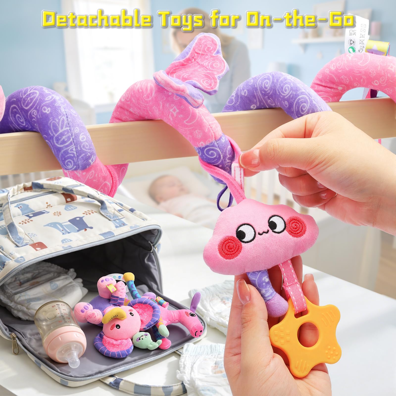 Zendstanding unicorn detachable toys attached with Velcro for on-the-go play