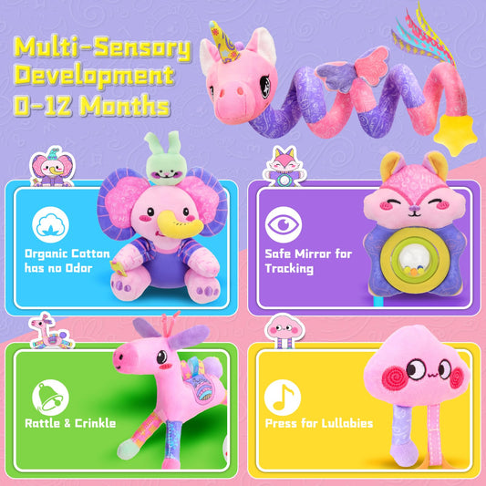 Zendstanding unicorn secure-fit strap keeps toy in place on car seats and strollers
