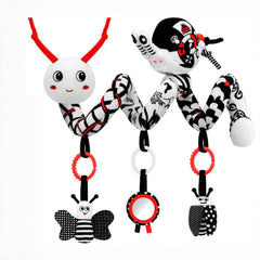 Zendstanding wrist rattle in high contrast for on-the-go visual play