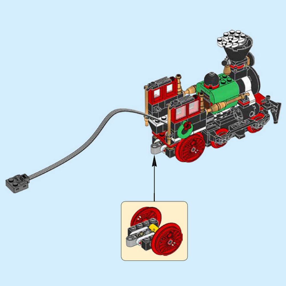 ZENEBricks Holiday Express Train model with upgraded motor brings lifelike movement.