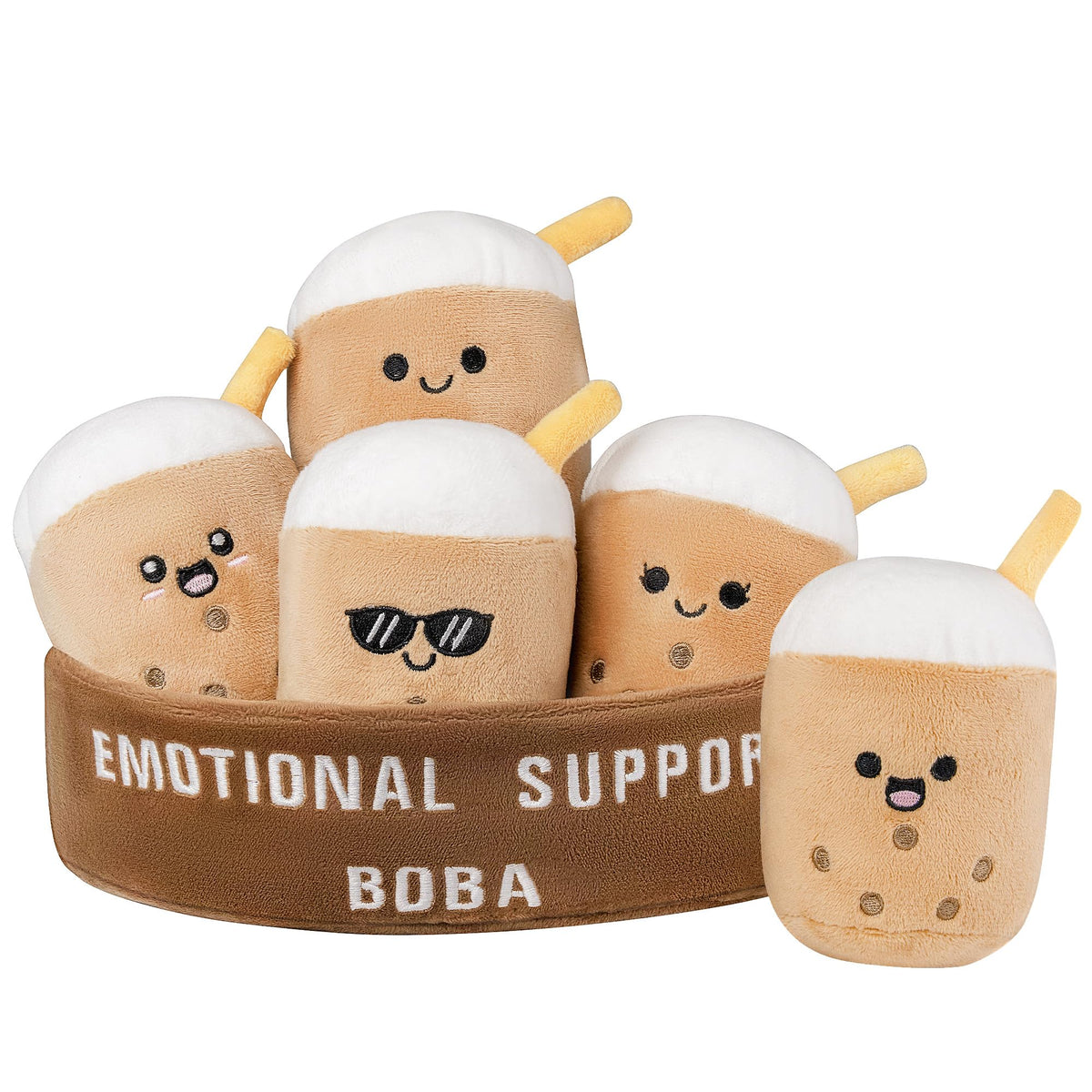 ZENLIV Emotional Support Boba Plush collection of five soft companions for daily comfort.