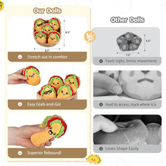 ZENLIV taco plush with carry basket, easy to take on the go