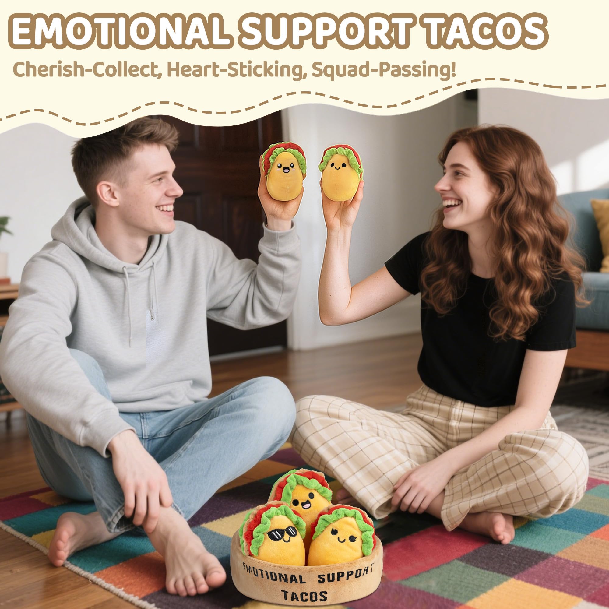 ZENLIV taco plush in hand, soft and squeezable for stress relief and play