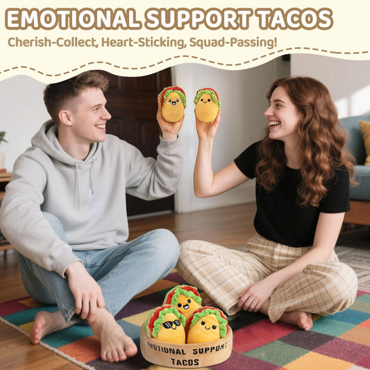 ZENLIV taco plush in hand, soft and squeezable for stress relief and play
