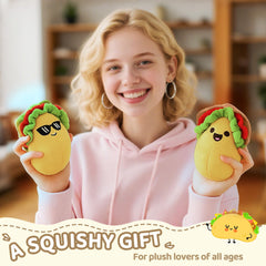 ZENLIV taco plush resting on bed, cozy home decor and comfort