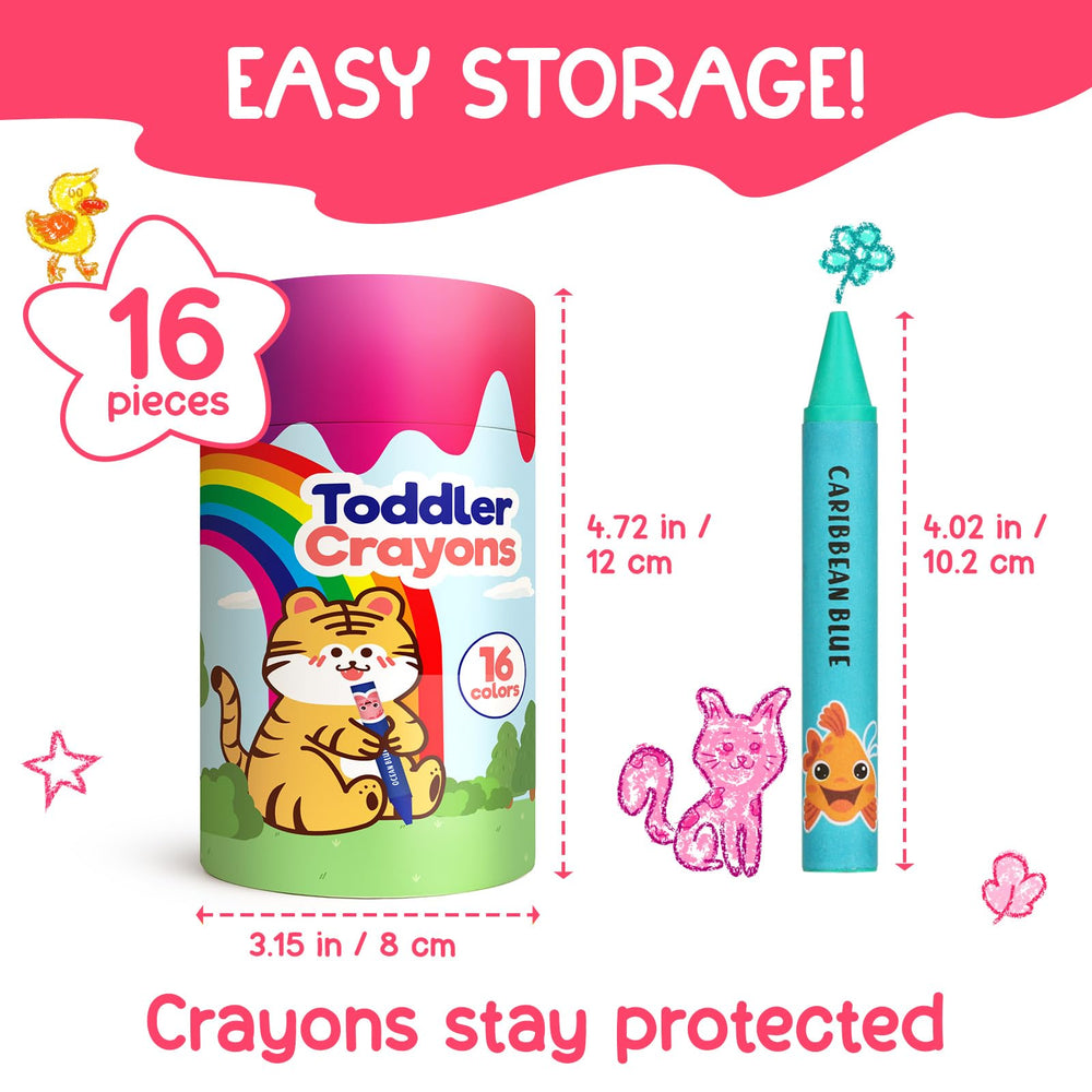 ZENO Jumbo Crayons sturdy construction withstands enthusiastic drawing.