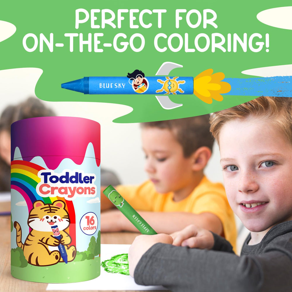 ZENO Jumbo Crayons portable container keeps art organized during travel.