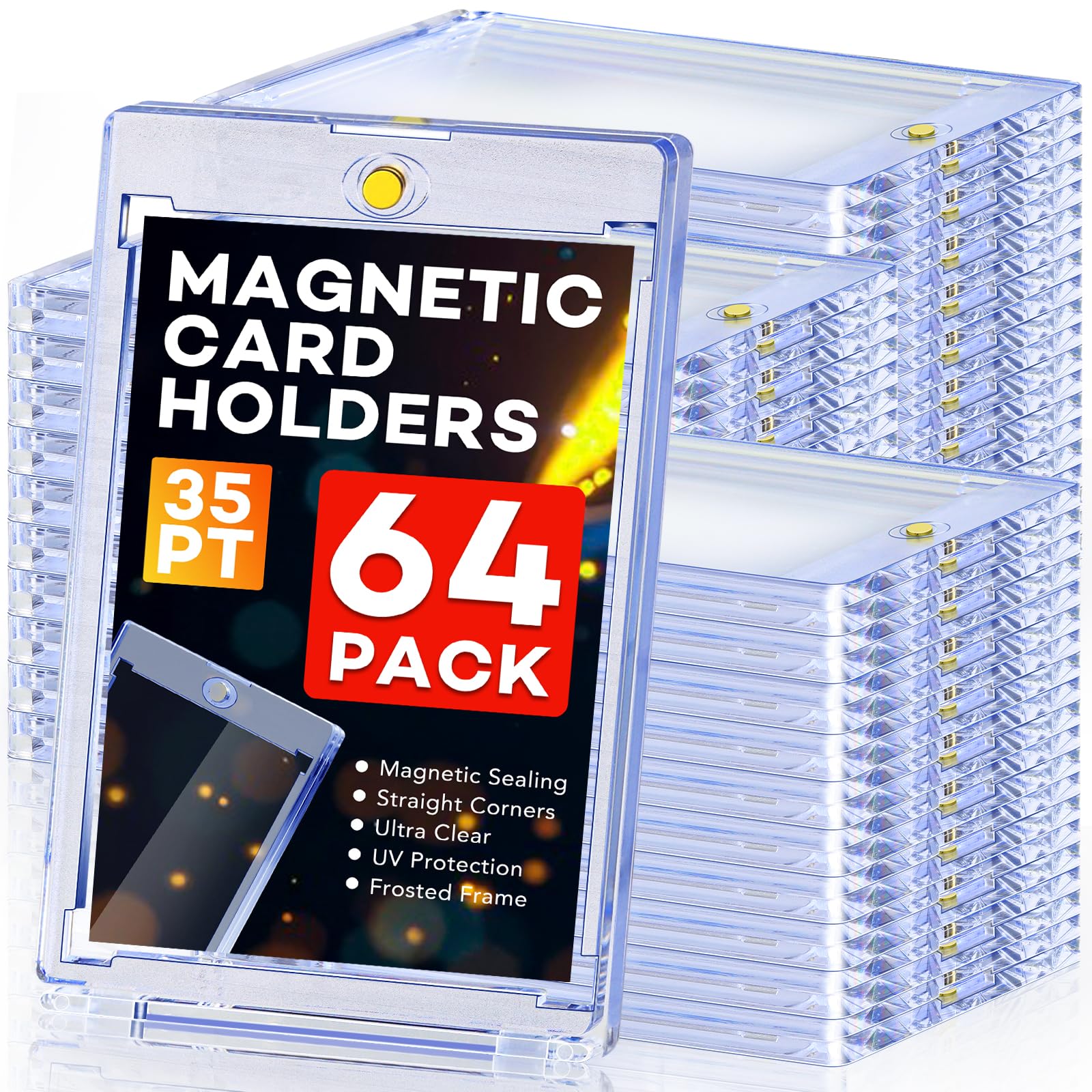 Zenowick 64ct magnetic card holder front view for secure card display.