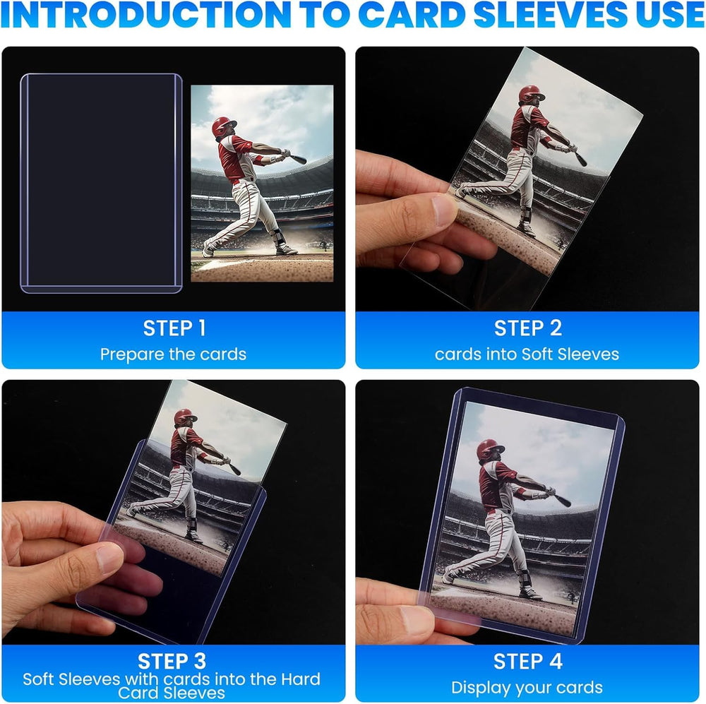 ZENOWICK baseball and football cards protected by sleeves and loaders