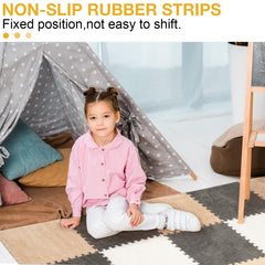 ZENOWICK plush interlocking tiles with soft velvet surface for crawling and play