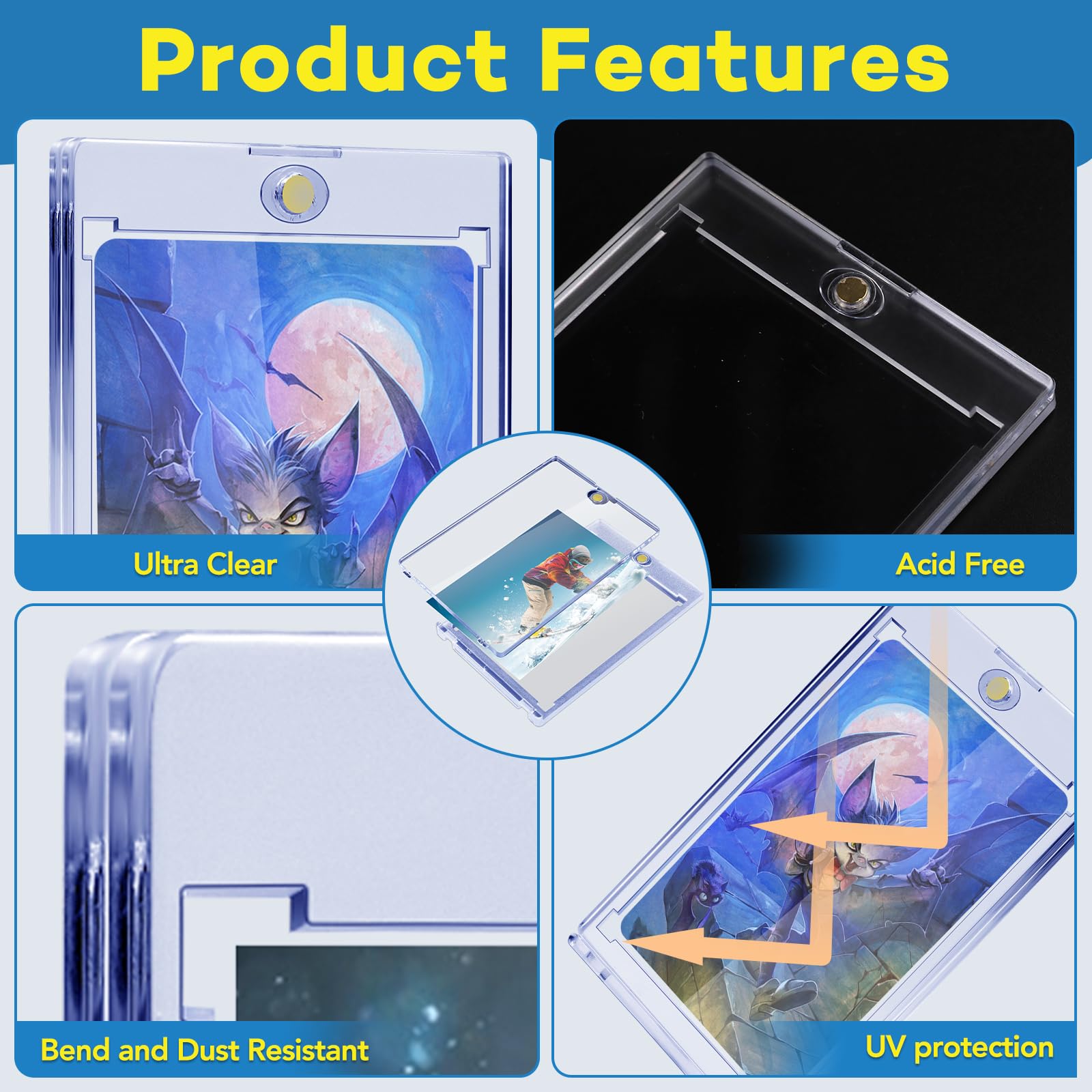 ZENOWICK UV-protected holder reduces light exposure while keeping card visuals sharp.