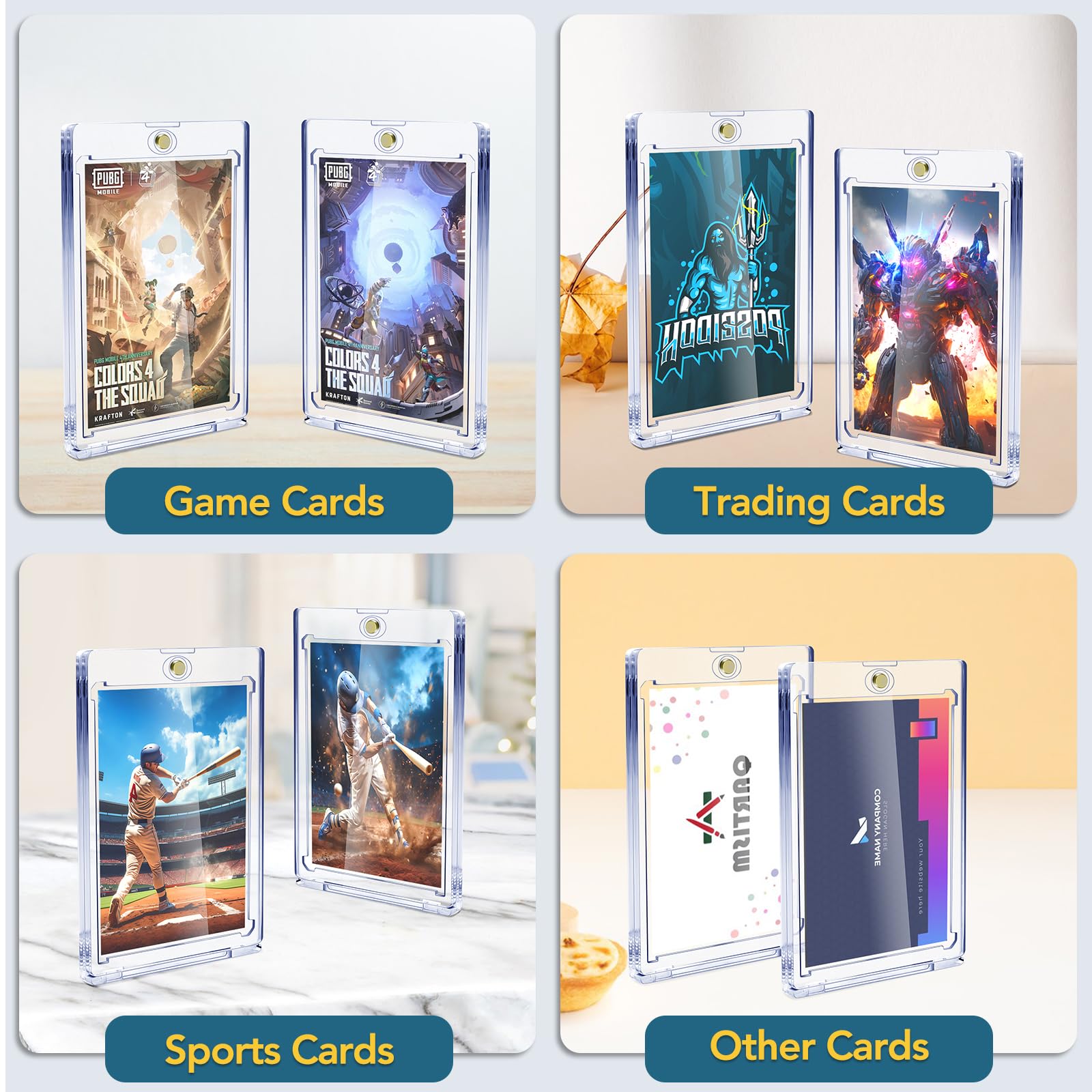 ZENOWICK wide compatibility fits standard trading, sports, and game cards.