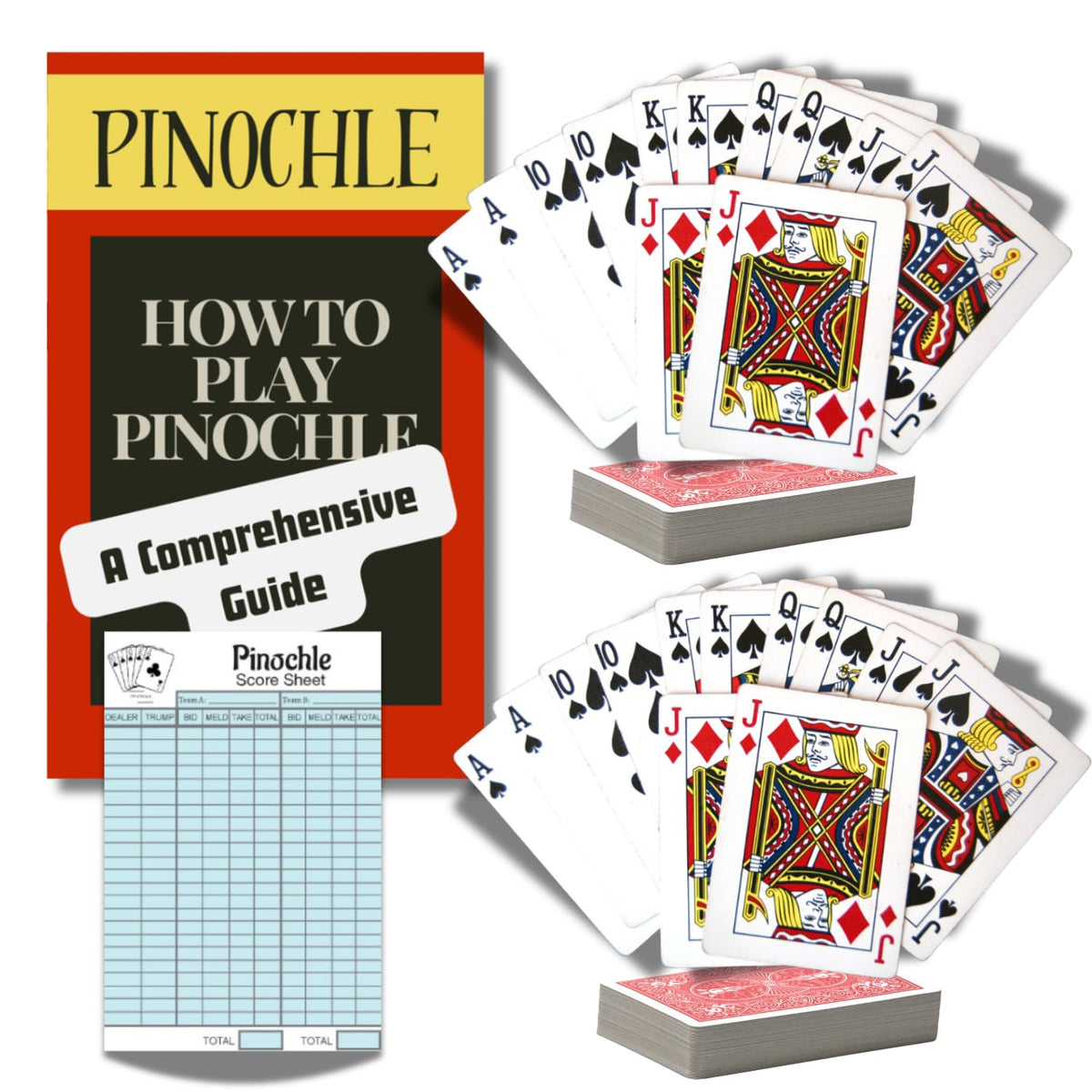 Zentious Pinochle cards two decks for uninterrupted game nights.